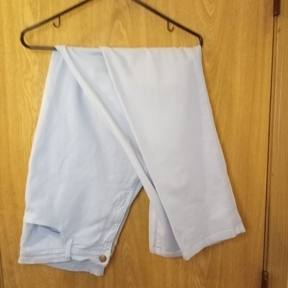 Tianello Vintage Women's Robin's Egg Blue stretch cotton high waist XL 32 In - Picture 7 of 9